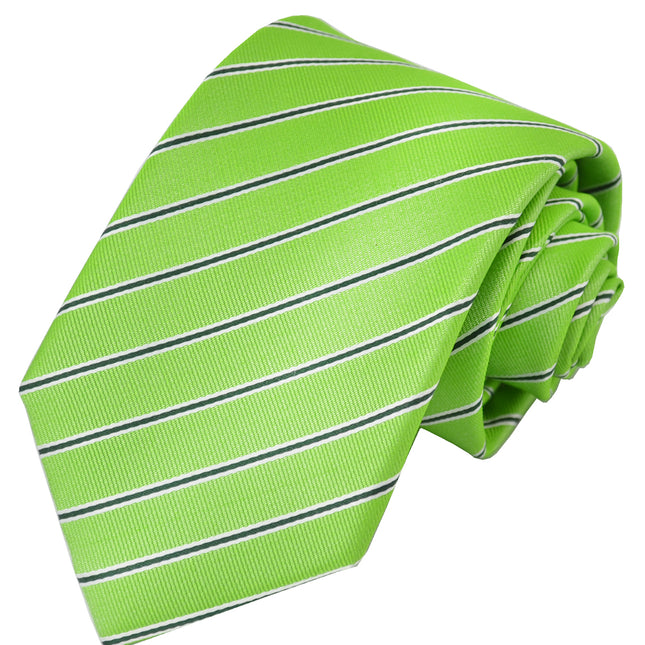 Green Striped Silk Tie and Pocket Square Paul Malone Ties - Paul Malone.com