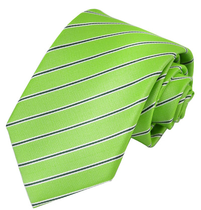 Green Striped Silk Tie and Pocket Square Paul Malone Ties - Paul Malone.com