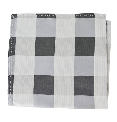 Paul Malone Silver Plaid Silk Pocket Square Paul Malone Pocket Square - Paul Malone.com