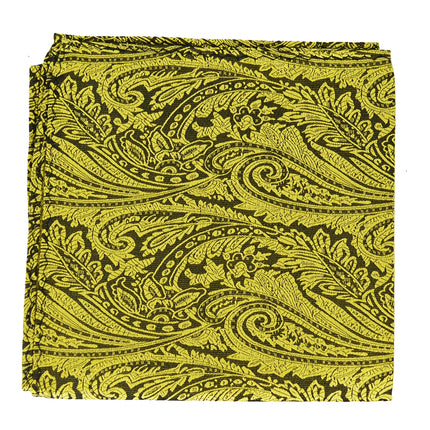 Paul Malone Gold Paisley Silk Pocket Square Paul Malone Pocket Square - Paul Malone.com