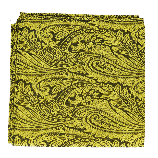 Paul Malone Gold Paisley Silk Pocket Square Paul Malone Pocket Square - Paul Malone.com