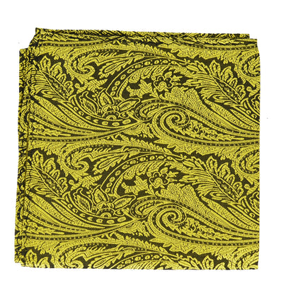 Paul Malone Gold Paisley Silk Pocket Square Paul Malone Pocket Square - Paul Malone.com