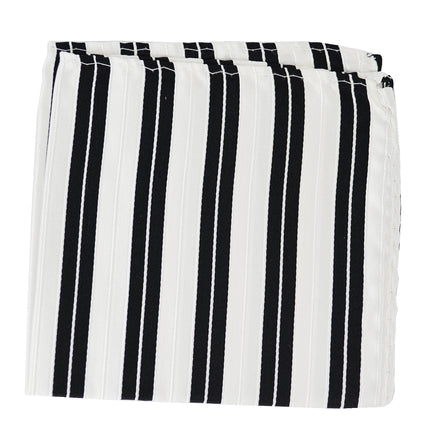 Paul Malone Black and White Striped Silk Pocket Square Paul Malone Pocket Square - Paul Malone.com