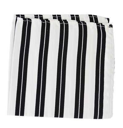 Paul Malone Black and White Striped Silk Pocket Square Paul Malone Pocket Square - Paul Malone.com