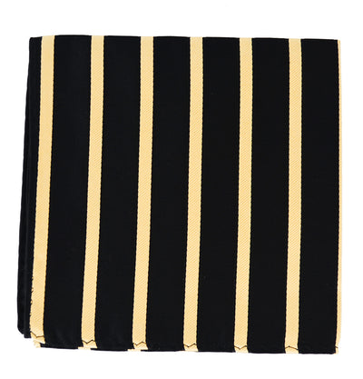 Black and Gold Striped Silk Pocket Square Paul Malone Pocket Square - Paul Malone.com