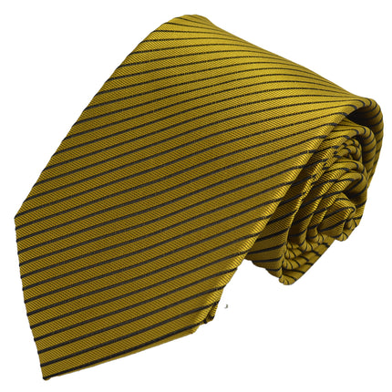 Gold and Brown Striped Silk Necktie by Paul Malone Paul Malone Ties - Paul Malone.com