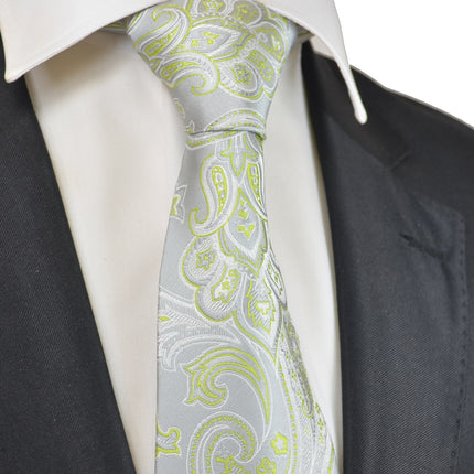 Light Green Patterned Men's Necktie Paul Malone Ties - Paul Malone.com