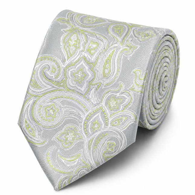 Light Green Patterned Men's Necktie Paul Malone Ties - Paul Malone.com