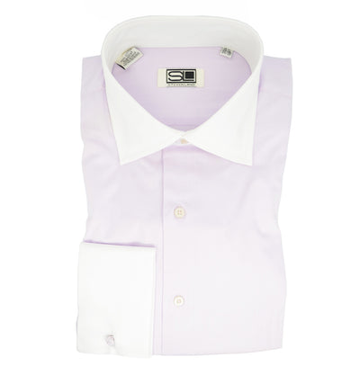 Lilac and White French Cuff Dress Shirt Steven Land Shirts - Paul Malone.com