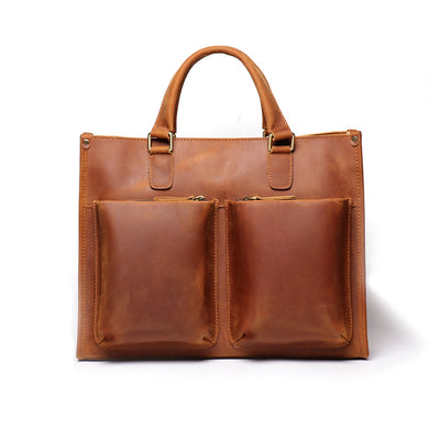 The Dagmar Leather Briefcase | Vintage Leather Messenger Bag STEEL HORSE LEATHER Bags - Paul Malone.com