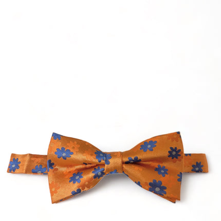 Orange Floral Patterned Bow Tie Paul Malone Bow Ties - Paul Malone.com