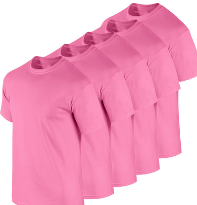 Solid Azalea Pink Heavy Cotton T-Shirt (5 Pack) Paul Malone T-Shirt - Paul Malone.com
