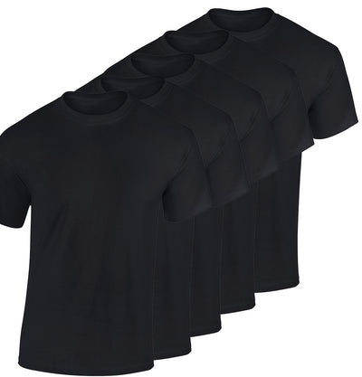 Solid Black Heavy Cotton T-Shirt (5 Pack) Paul Malone T-Shirt - Paul Malone.com