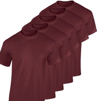 Solid Maroon Heavy Cotton T-Shirt (5 Pack) Paul Malone T-Shirt - Paul Malone.com