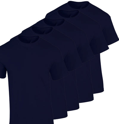Solid Navy Blue Heavy Cotton T-Shirt (5 Pack) Paul Malone T-Shirt - Paul Malone.com