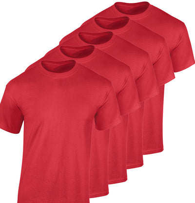 Solid Red Heavy Cotton T-Shirt (5 Pack) Paul Malone T-Shirt - Paul Malone.com