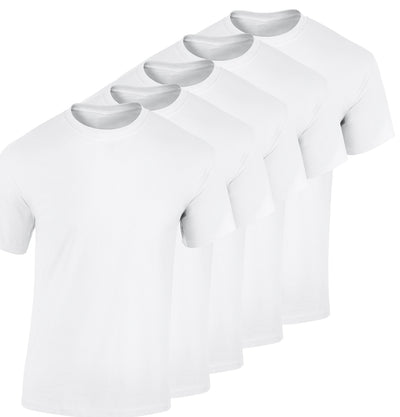 Solid White Heavy Cotton T-Shirt (5 Pack) Paul Malone T-Shirt - Paul Malone.com