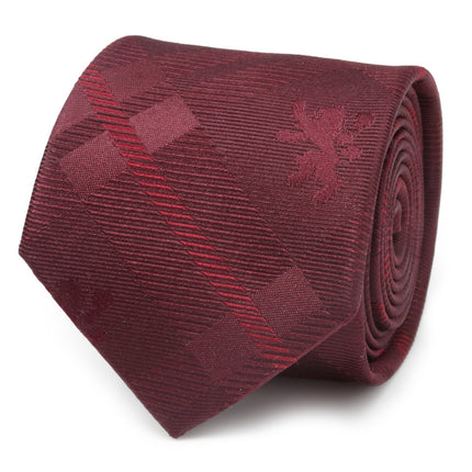 Game of Thrones Lannister Lion Red Plaid Silk Men's Tie Game of Thrones Ties - Paul Malone.com