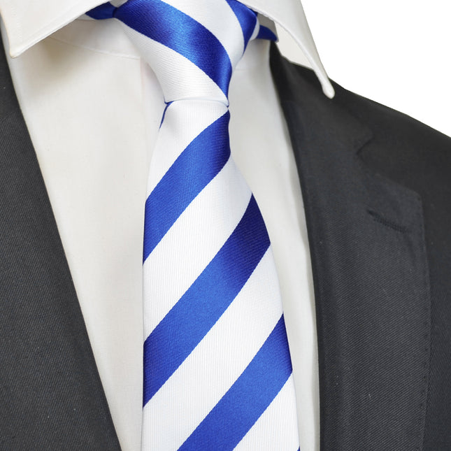 Classic Navy College Striped Men's Necktie Paul Malone Ties - Paul Malone.com