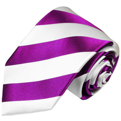 Classic Pink and White College Striped Men's Necktie Paul Malone Ties - Paul Malone.com