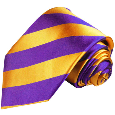 Classic Purple and Gold College Striped Men's Necktie Paul Malone Ties - Paul Malone.com