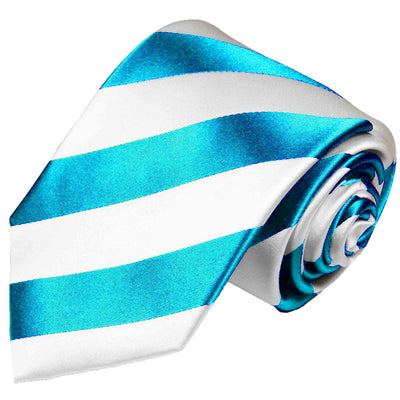 Classic Angel Blue College Striped Men's Necktie Paul Malone Ties - Paul Malone.com