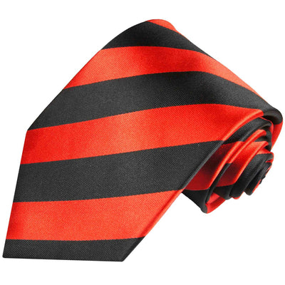 Classic Red and Black College Striped Men's Necktie Paul Malone Ties - Paul Malone.com