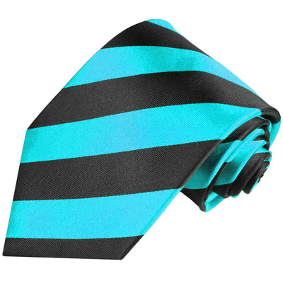 Classic Angel Blue and Black College Striped Men's Necktie Paul Malone Ties - Paul Malone.com