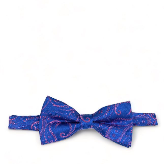 Blue Pink Fashionable Paisley Bow Tie Paul Malone Bow Ties - Paul Malone.com