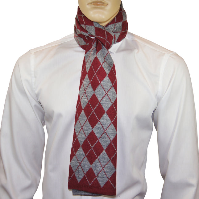 Scottish Red and Grey Men's Scarf Paul Malone Scarves - Paul Malone.com