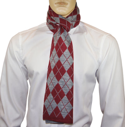 Scottish Red and Grey Men's Scarf Paul Malone Scarves - Paul Malone.com