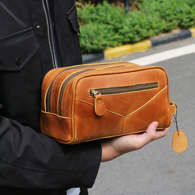 The Nomad Toiletry Bag | Genuine Leather Travel Toiletry Bag STEEL HORSE LEATHER Bags - Paul Malone.com