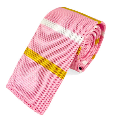 Pink Striped Knit Tie by Paul Malone Paul Malone Ties - Paul Malone.com