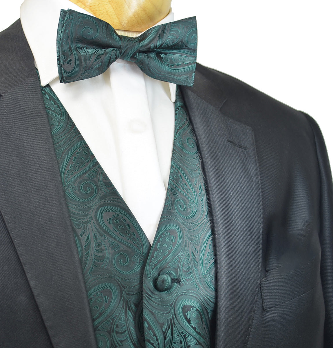 Classic Emerald Green Paisley Tuxedo Vest Set – Paul Malone