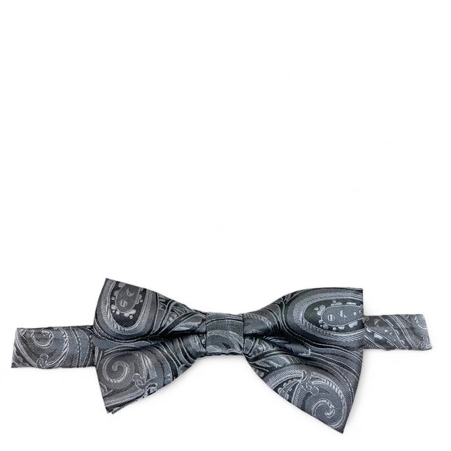 Grey Classic Paisley Bow Tie Paul Malone Bow Ties - Paul Malone.com