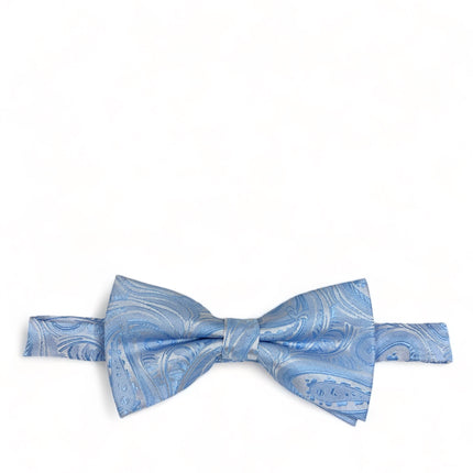 Light Blue Classic Paisley Bow Tie Paul Malone Bow Ties - Paul Malone.com