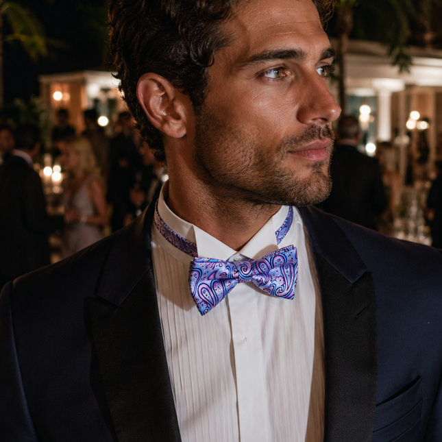 Purple Heart Extraordinary Paisley Bow Tie