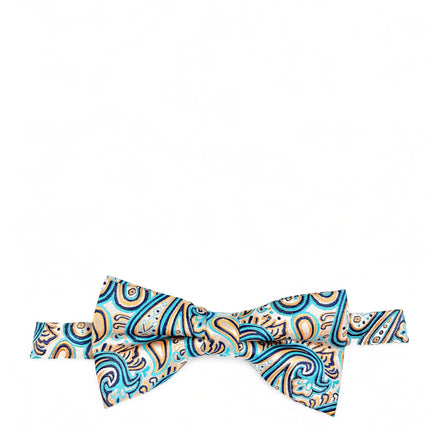 Blue Curacao Extraordinary Paisley Bow Tie Paul Malone Bow Ties - Paul Malone.com
