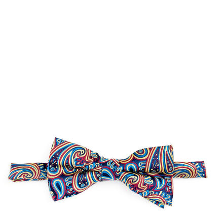Navy Gold Extraordinary Paisley Bow Tie Paul Malone Bow Ties - Paul Malone.com