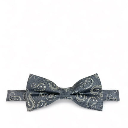 Grey Artisan Paisley Bow Tie Paul Malone Bow Ties - Paul Malone.com