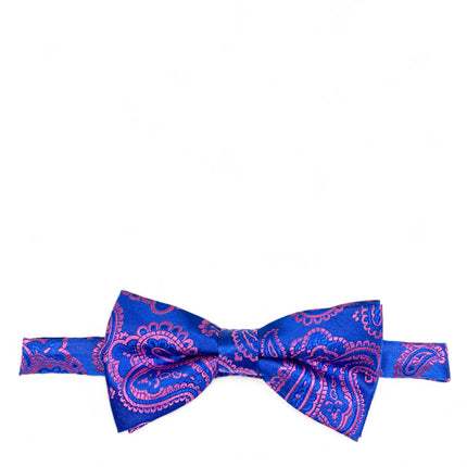 Brilliant Blue Fashionable Paisley Bow Tie Paul Malone Bow Ties - Paul Malone.com