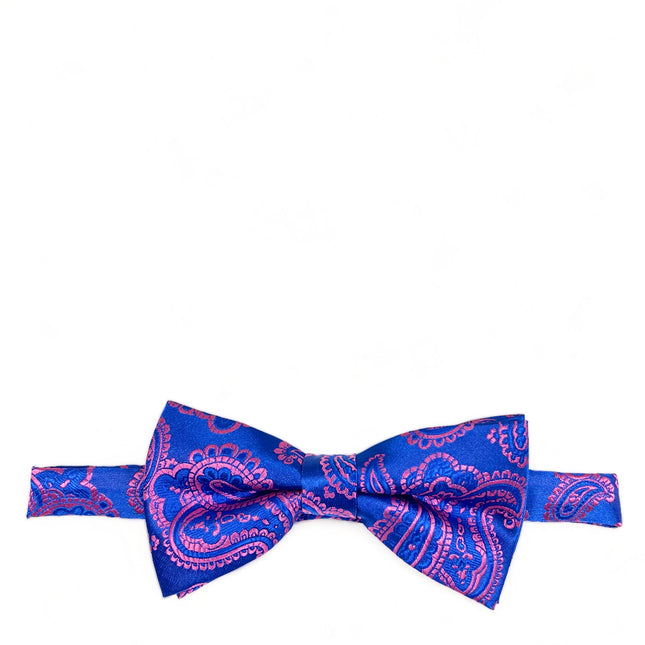 Brilliant Blue Fashionable Paisley Bow Tie Paul Malone Bow Ties - Paul Malone.com
