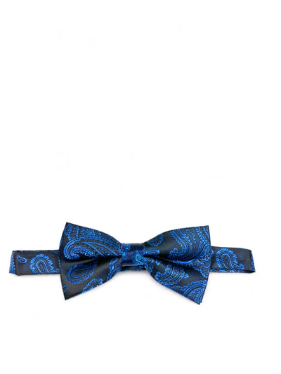 Royal Blue and Black Fashionable Paisley Bow Tie Paul Malone Bow Ties - Paul Malone.com