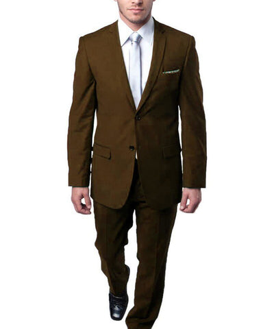 Suit Clearance: Ultra Slim Brown Men's Suit 42S Tazio  - Paul Malone.com