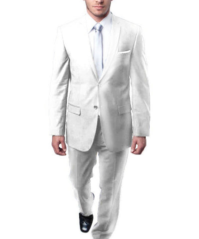 Suit Clearance: Ultra Slim Solid White Men's Suit 38R Tazio  - Paul Malone.com