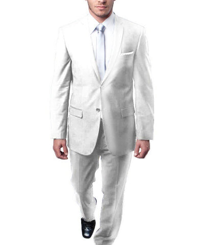 Suit Clearance: Ultra Slim Solid White Men's Suit 38S Tazio Suits - Paul Malone.com