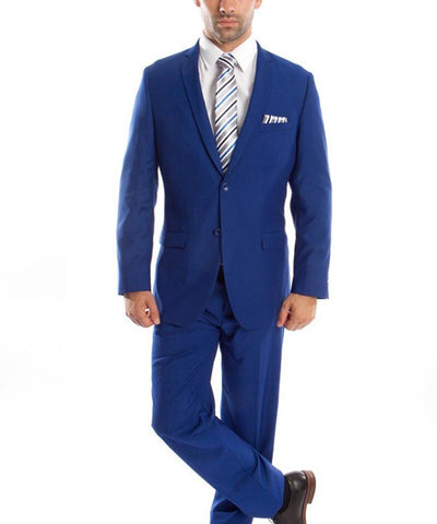 Suit Clearance: Ultra Slim Royal Blue Men's Suit 50L Tazio Suits - Paul Malone.com