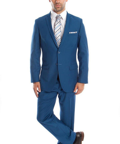 Suit Clearance: Ultra Slim French Blue Men's Suit 40S Tazio Suits - Paul Malone.com
