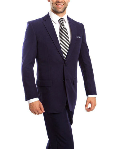 Suit Clearance: Slim Fit Solid Navy Men's Suit 42S Tazio Suits - Paul Malone.com