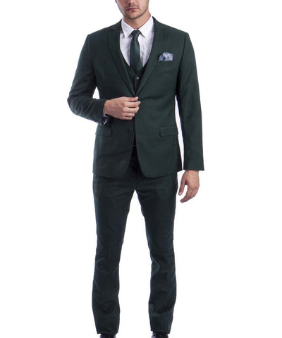 Suit Clearance: 3 piece Emerald Green Slim Fit Men's Suit with Vest Set 42R Sean Alexander Suits - Paul Malone.com